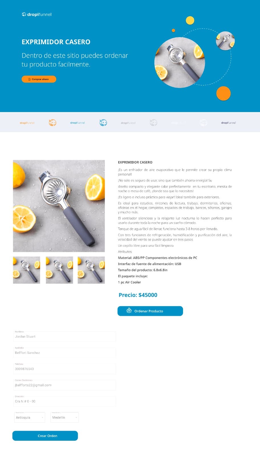 Dropi Funnel project capture